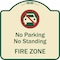 Signmission Designer Series-No Parking Or Standing Fire Zone With Graphic, 18" x 18", TG-1818-9958 A-DES-TG-1818-9958 - alternate 1